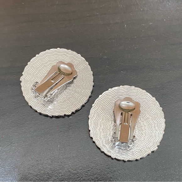 Indian Lore Genuine Copper Porcelain Enamel Inlaid Sun Face Clip On Earrings - Picture 12 of 13